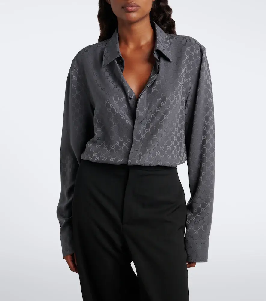 Gucci GG printed silk twill shirt | Thumbnail 4