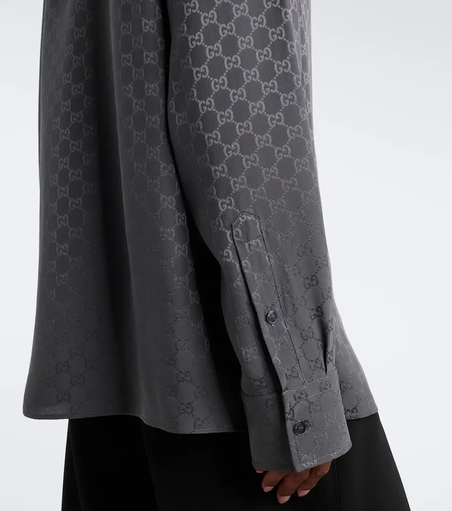 Gucci GG printed silk twill shirt | Thumbnail 5