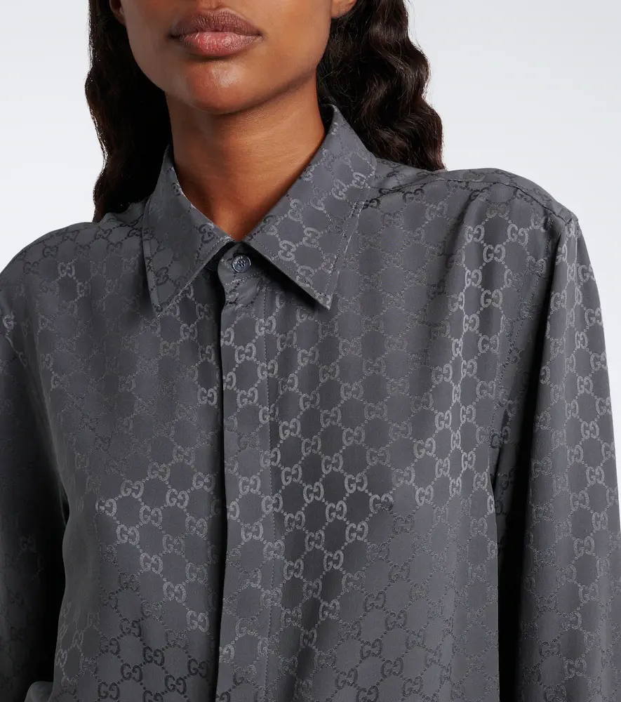 Gucci GG printed silk twill shirt | Thumbnail 6