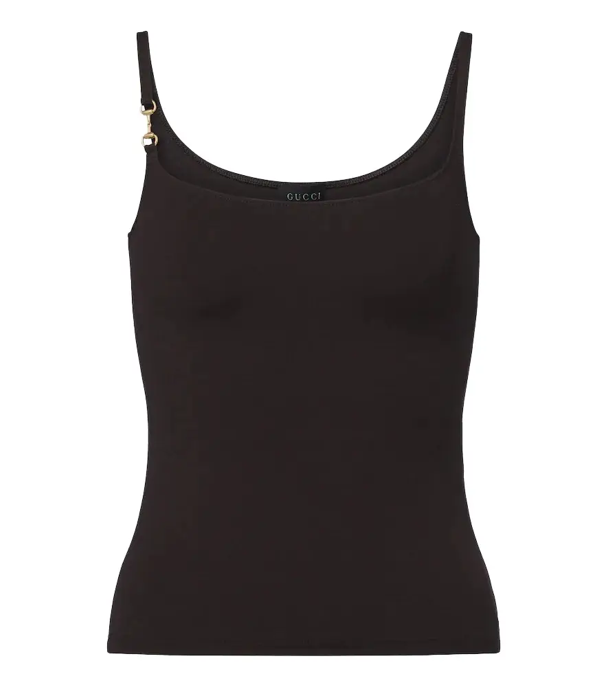 Horsebit crêpe jersey tank top Horsebit crêpe jersey tank top
