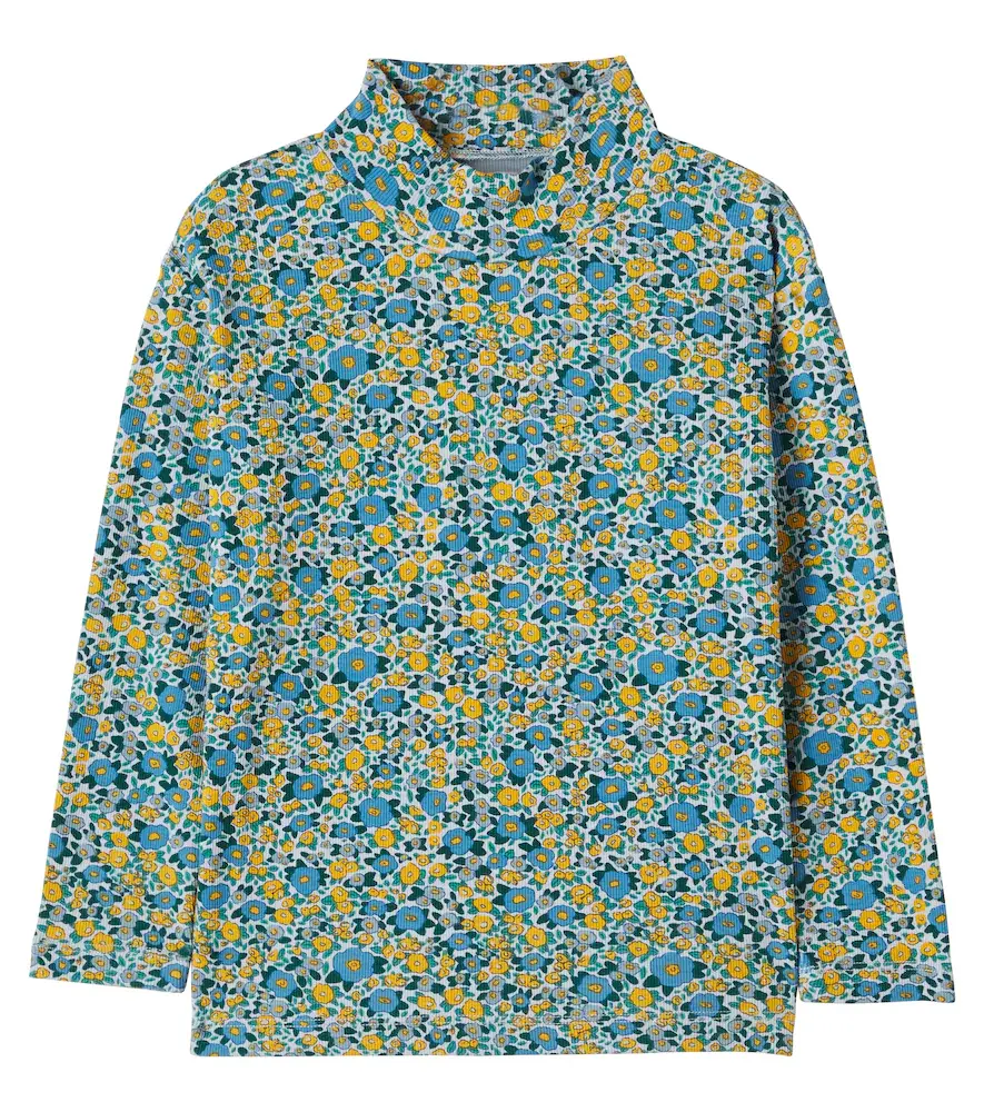 Tinycottons Floral ribbed-knit cotton-blend top | Image 1 Tinycottons Floral ribbed-knit cotton-blend top | Image 1