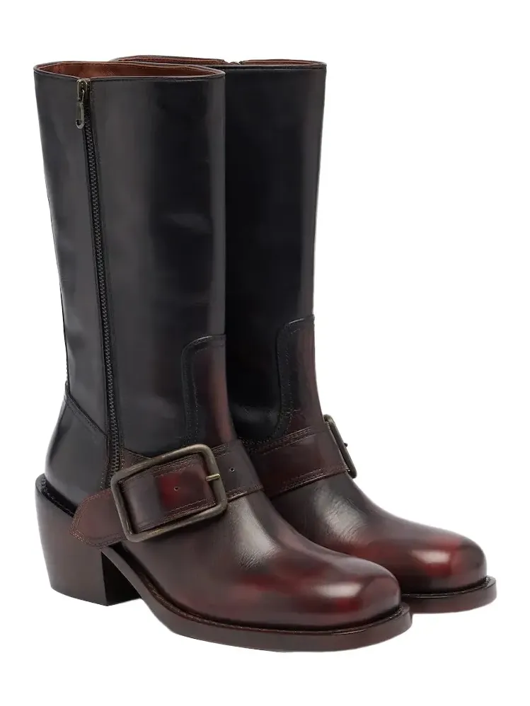 Dries Van Noten Leather biker boots