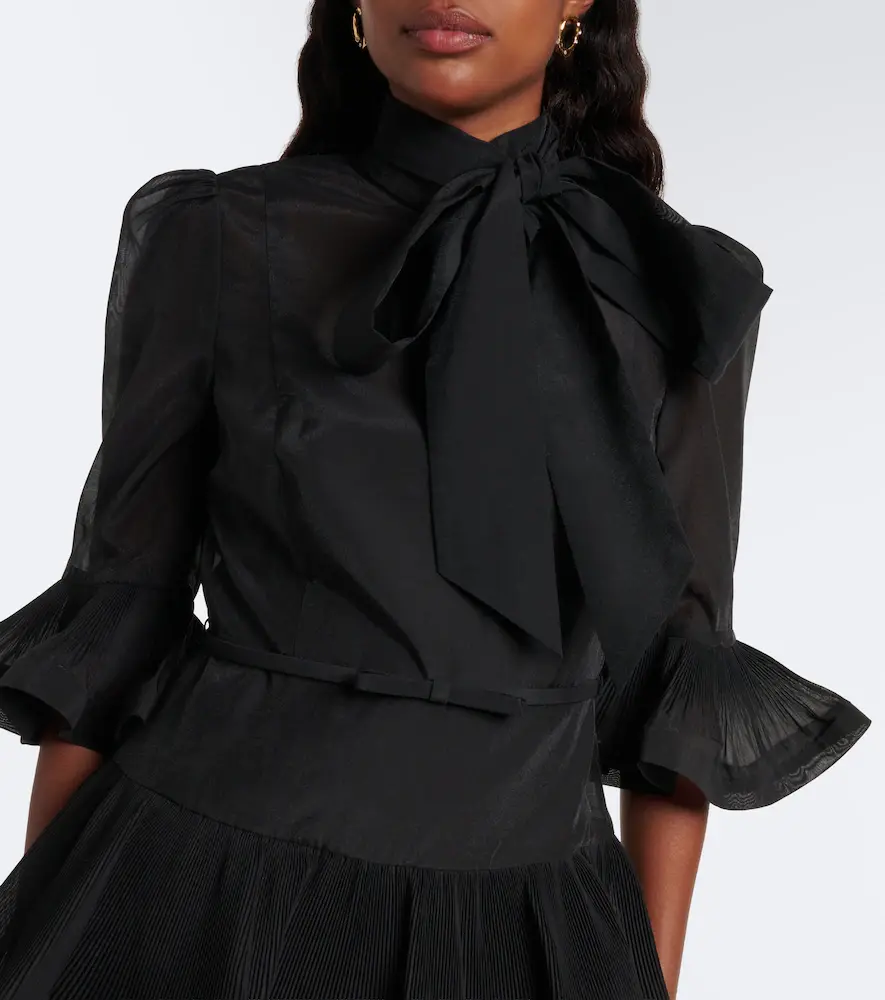 Zimmermann Pleated tie-neck minidress | Thumbnail 5 Zimmermann Pleated tie-neck minidress | Thumbnail 5