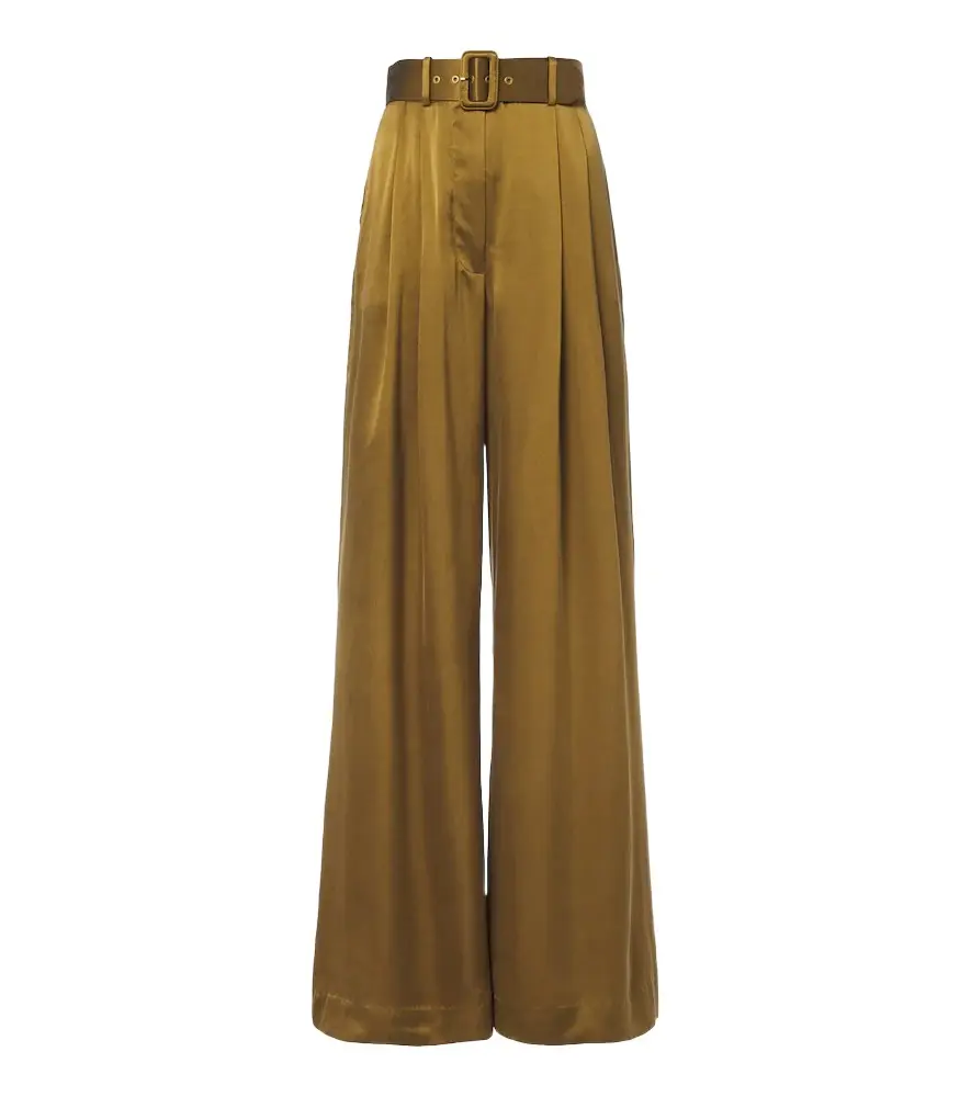 Zimmermann Belted pleated silk wide-leg pants | Image 1 Zimmermann Belted pleated silk wide-leg pants | Image 1