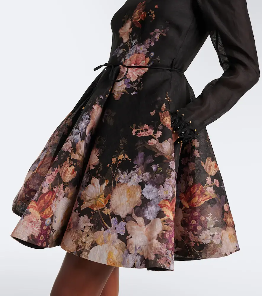 Zimmermann Valiant floral linen and silk minidress | Thumbnail 2