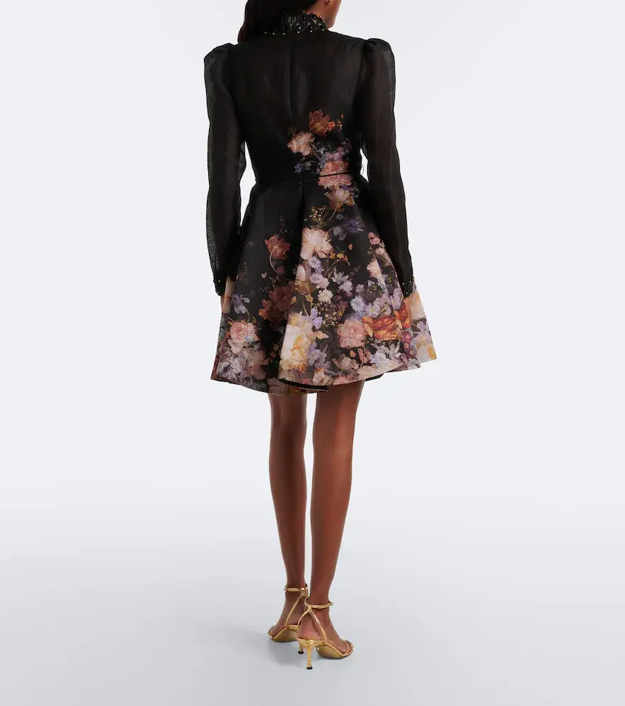 Zimmermann Valiant floral linen and silk minidress | Thumbnail 3