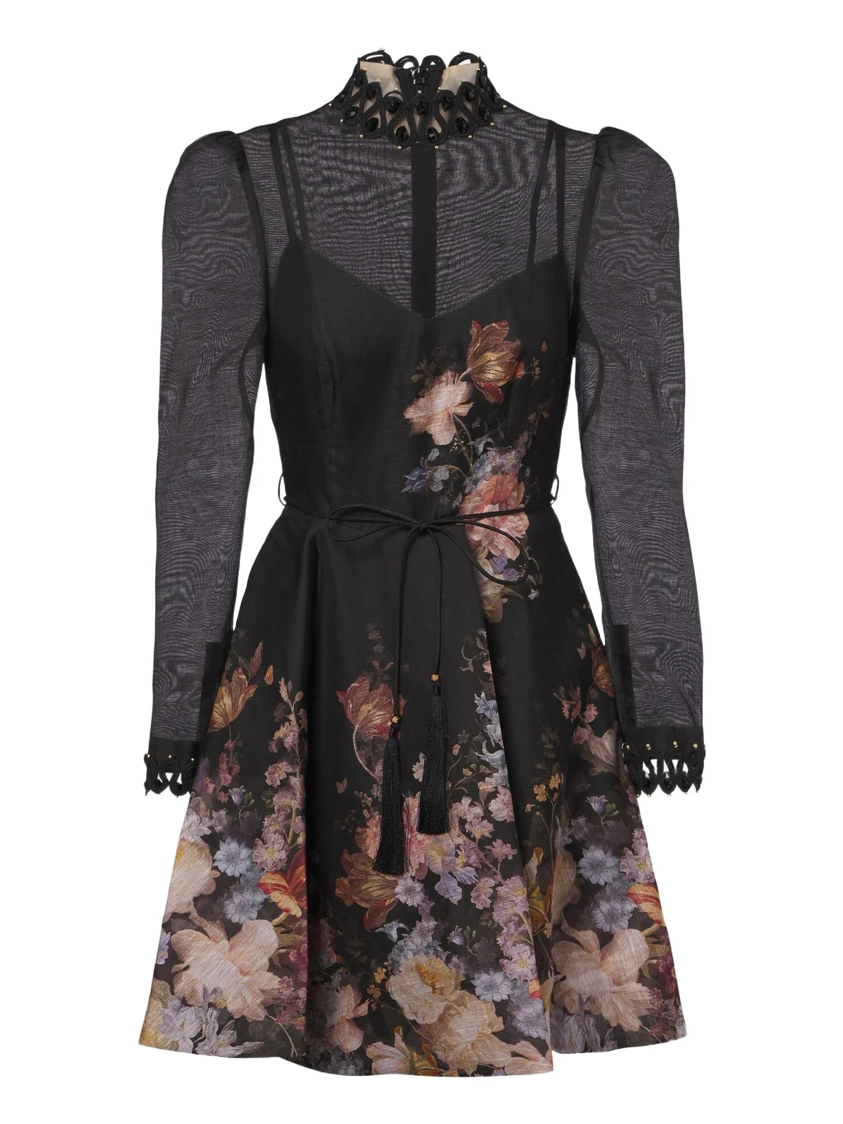 Valiant floral linen and silk minidress Valiant floral linen and silk minidress