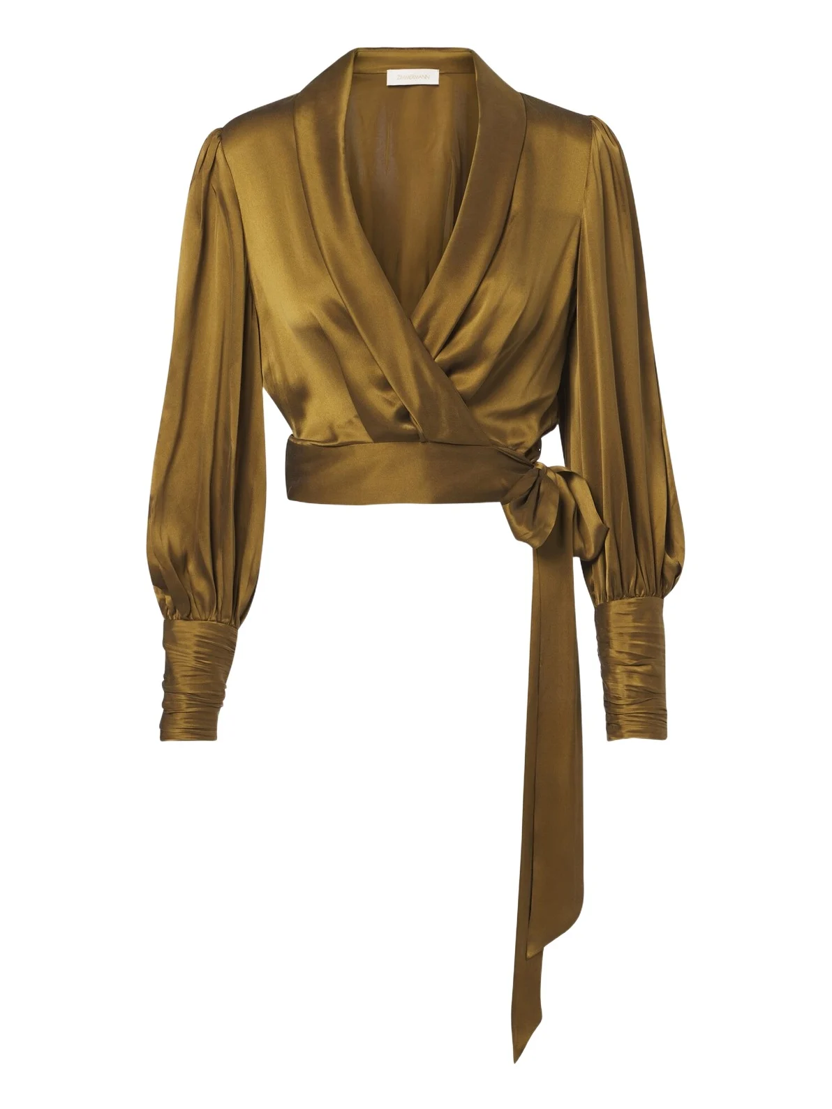 Silk satin wrap top