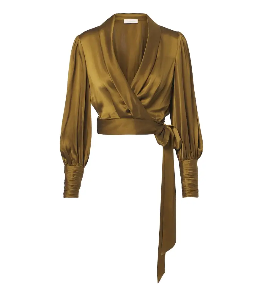 Zimmermann Silk satin wrap top | Image 1 Zimmermann Silk satin wrap top | Image 1