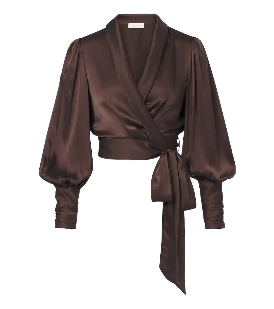 Zimmermann Silk satin wrap top | Image 1 Zimmermann Silk satin wrap top | Image 1