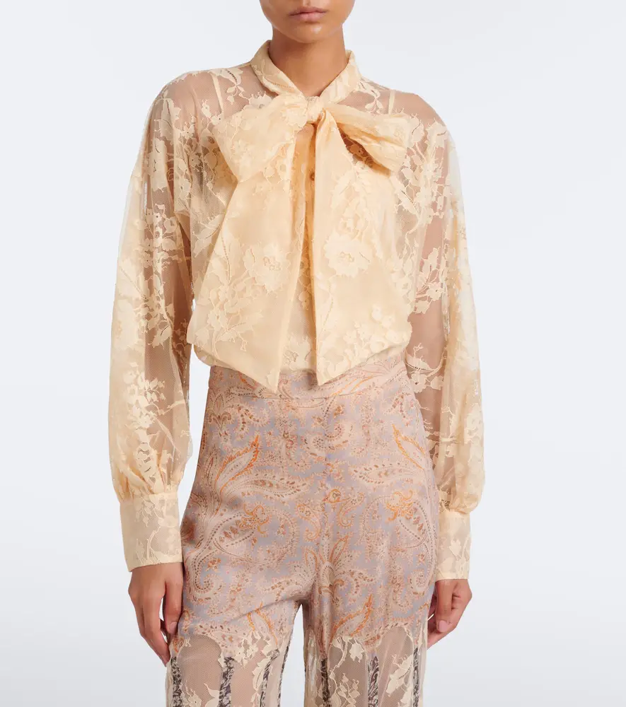 Zimmermann Valiant tie-neck lace blouse | Thumbnail 2 Zimmermann Valiant tie-neck lace blouse | Thumbnail 2