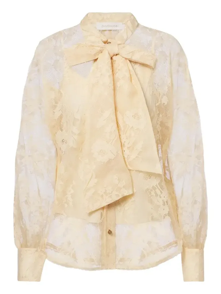 Zimmermann Valiant tie-neck lace blouse