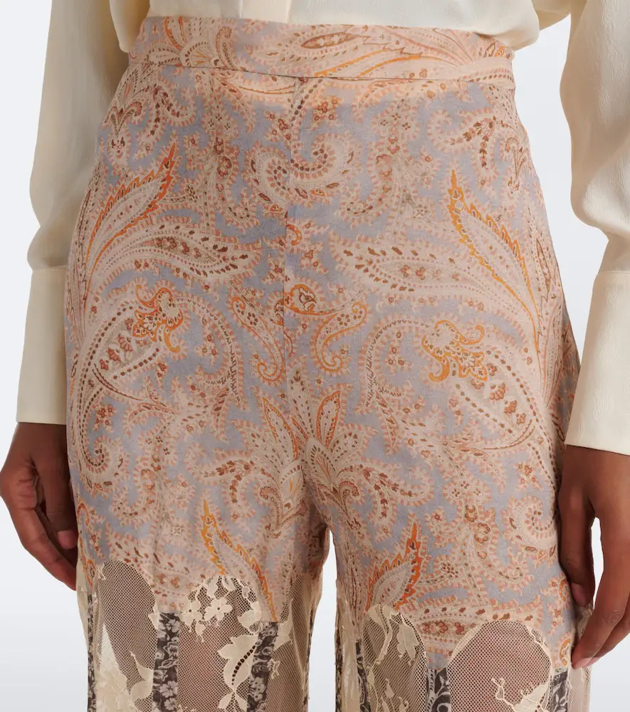 Zimmermann Valiant paneled silk and lace flared pants | Thumbnail 2