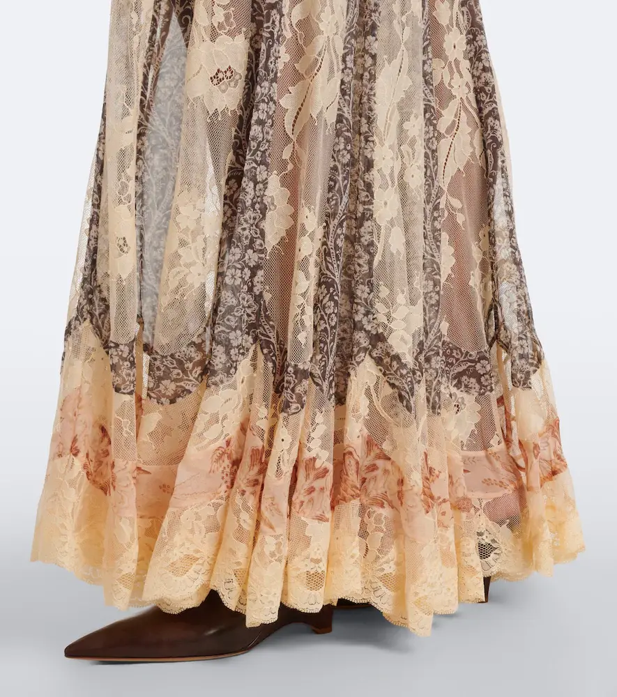 Zimmermann Valiant paneled silk and lace flared pants | Thumbnail 3