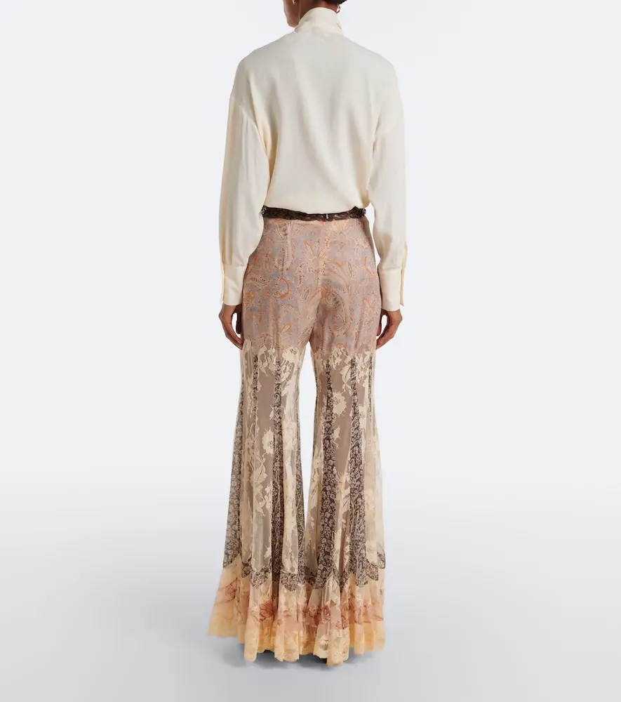 Zimmermann Valiant paneled silk and lace flared pants | Thumbnail 4