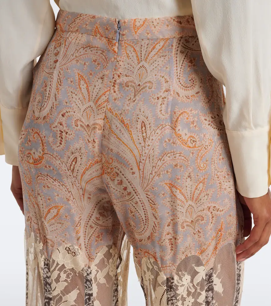 Zimmermann Valiant paneled silk and lace flared pants | Thumbnail 6