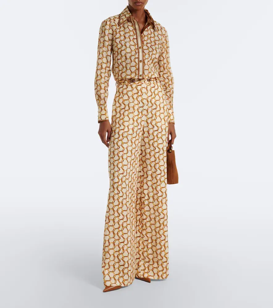 Zimmermann Belted printed linen wide-leg pants | Thumbnail 4