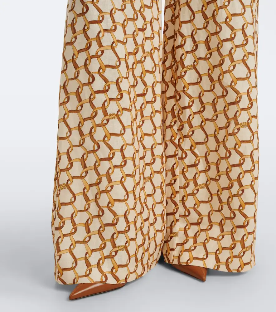 Zimmermann Belted printed linen wide-leg pants | Thumbnail 5