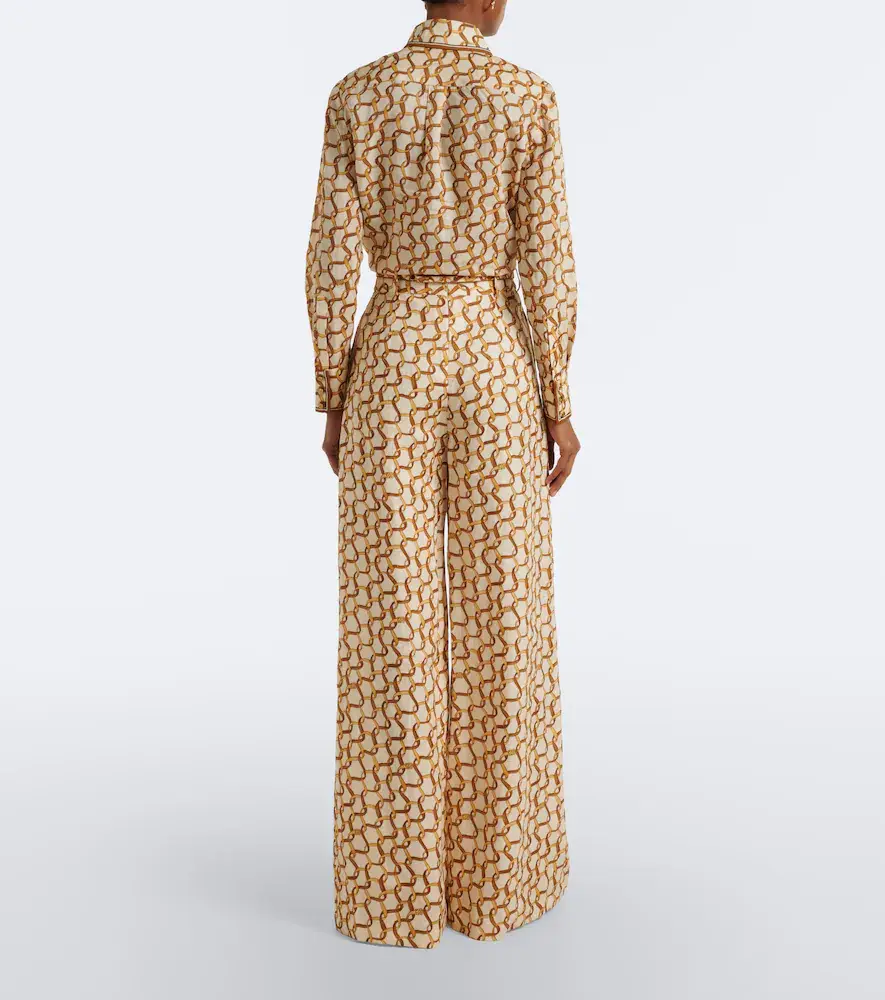 Zimmermann Belted printed linen wide-leg pants | Thumbnail 6