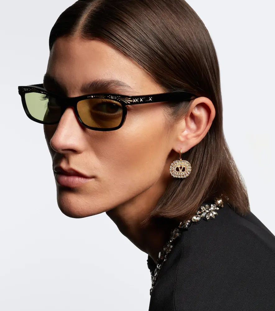 Valentino Garavani Embellished rectangular sunglasses | Thumbnail 4 Valentino Garavani Embellished rectangular sunglasses | Thumbnail 4