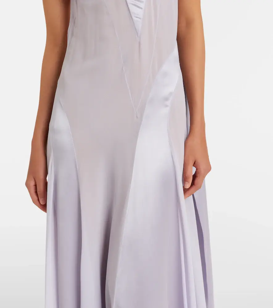 Alexander McQueen Bow-detail satin-paneled silk georgette gown | Thumbnail 3 Alexander McQueen Bow-detail satin-paneled silk georgette gown | Thumbnail 3