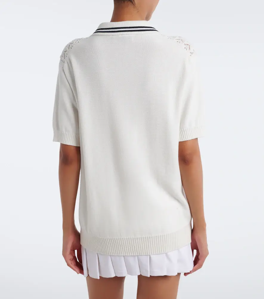 Miu Miu Open-knit cotton polo shirt | Thumbnail 5 Miu Miu Open-knit cotton polo shirt | Thumbnail 5