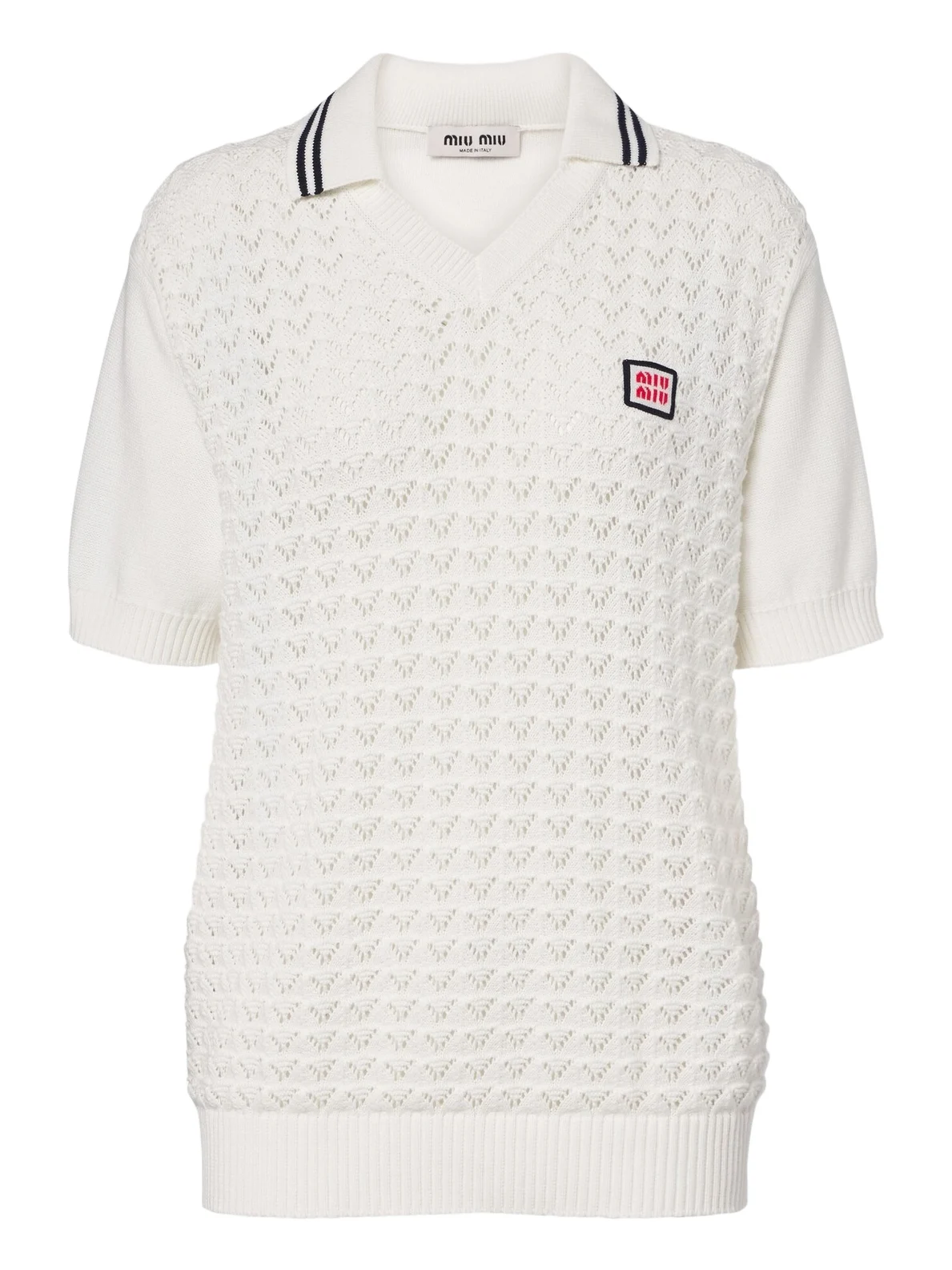 Open-knit cotton polo shirt Open-knit cotton polo shirt