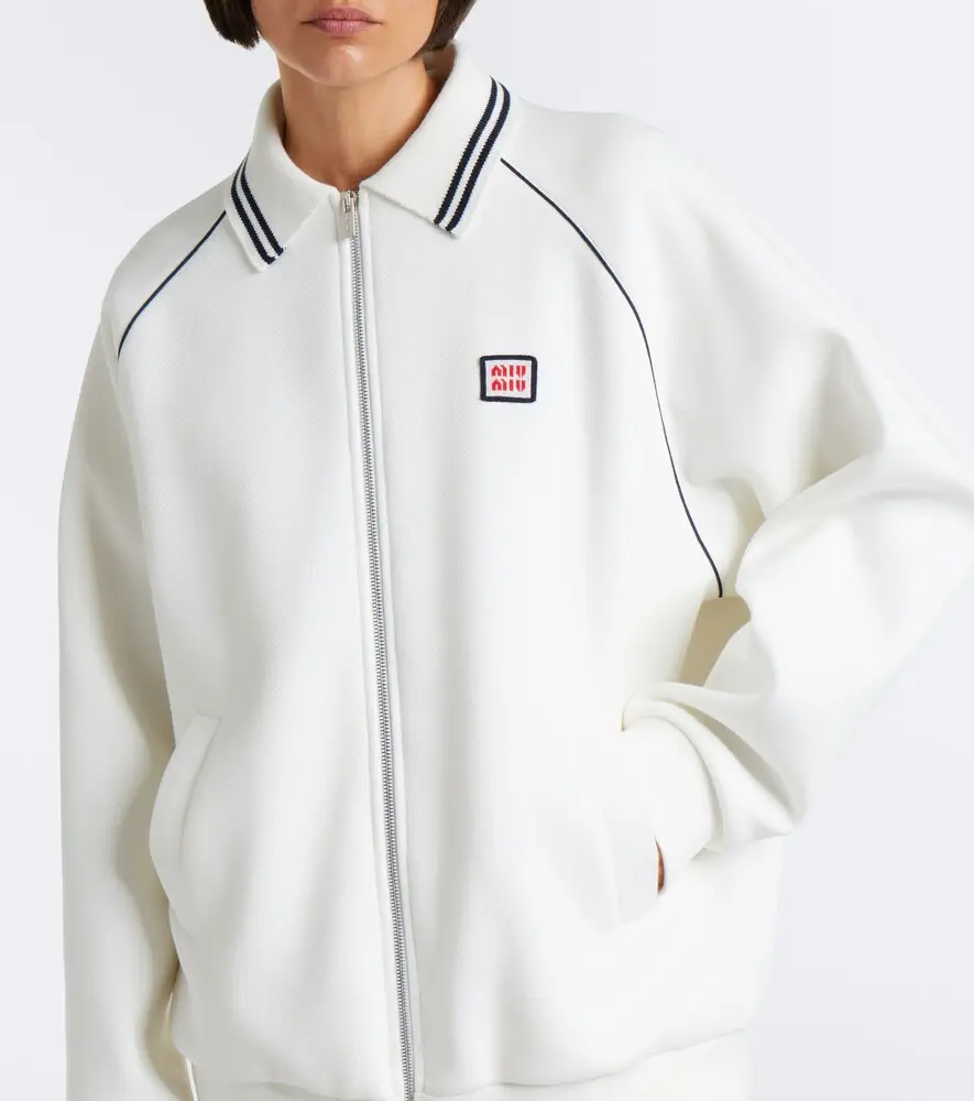 Miu Miu Cotton piqué blouson jacket | Thumbnail 5 Miu Miu Cotton piqué blouson jacket | Thumbnail 5