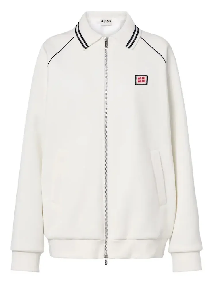 Cotton piqué blouson jacket