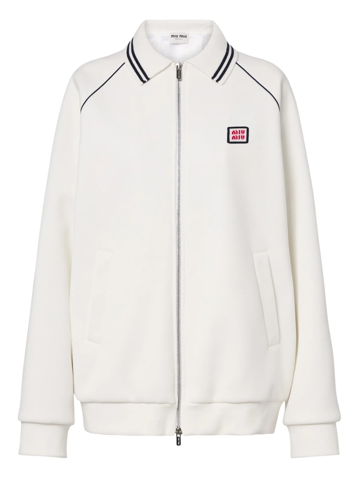 Cotton piqué blouson jacket Cotton piqué blouson jacket