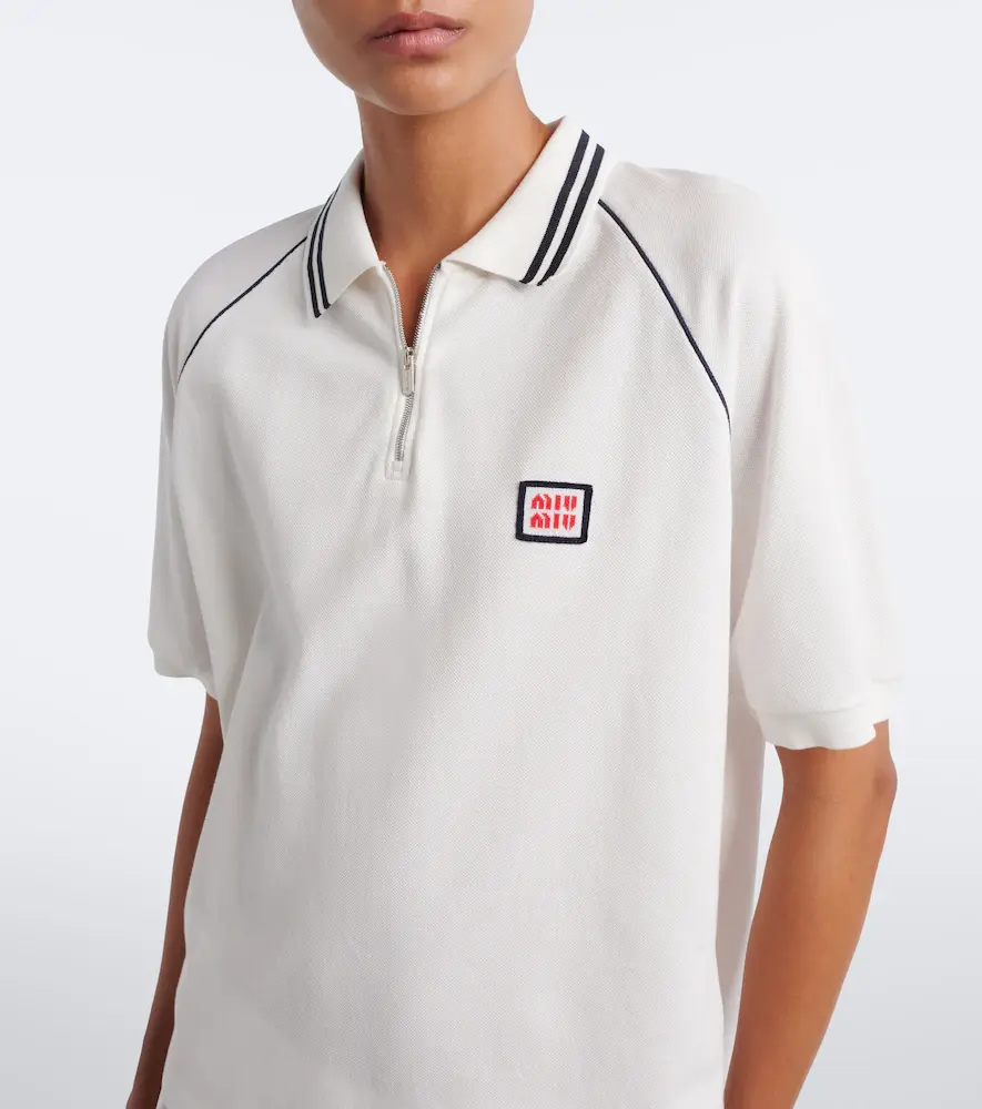 Miu Miu Cotton piqué polo shirt | Thumbnail 3