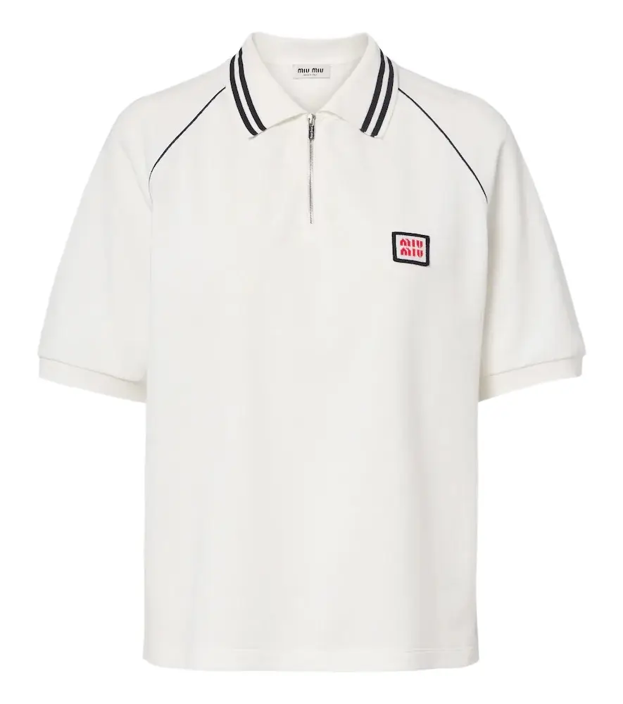 Miu Miu Cotton piqué polo shirt | Image 1 Miu Miu Cotton piqué polo shirt | Image 1