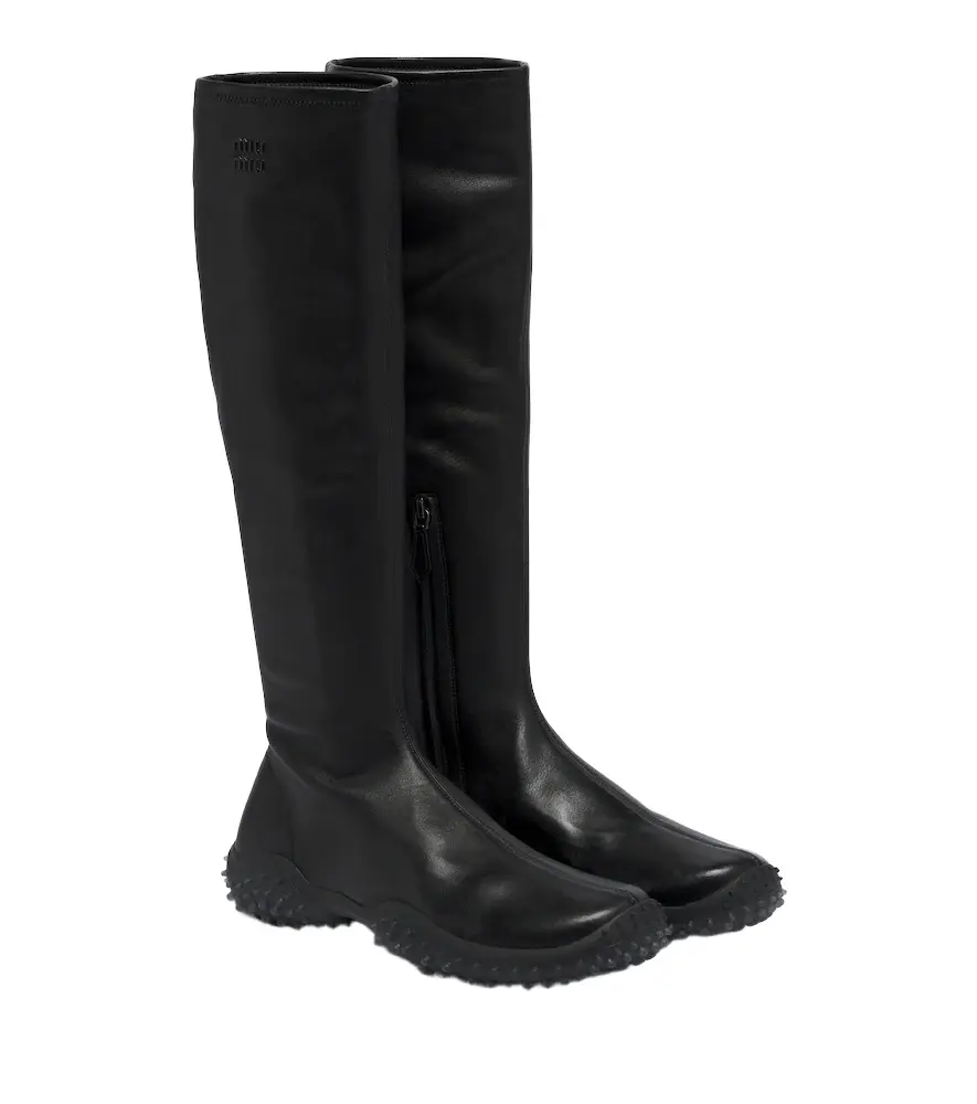Miu Miu Leather knee-high boots | Image 1 Miu Miu Leather knee-high boots | Image 1
