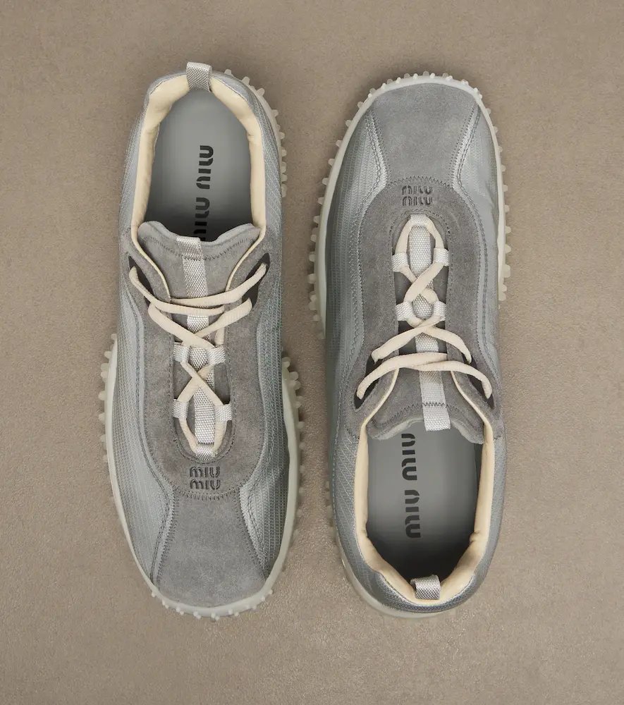 Miu Miu Bubble suede-trimmed sneakers | Thumbnail 2 Miu Miu Bubble suede-trimmed sneakers | Thumbnail 2