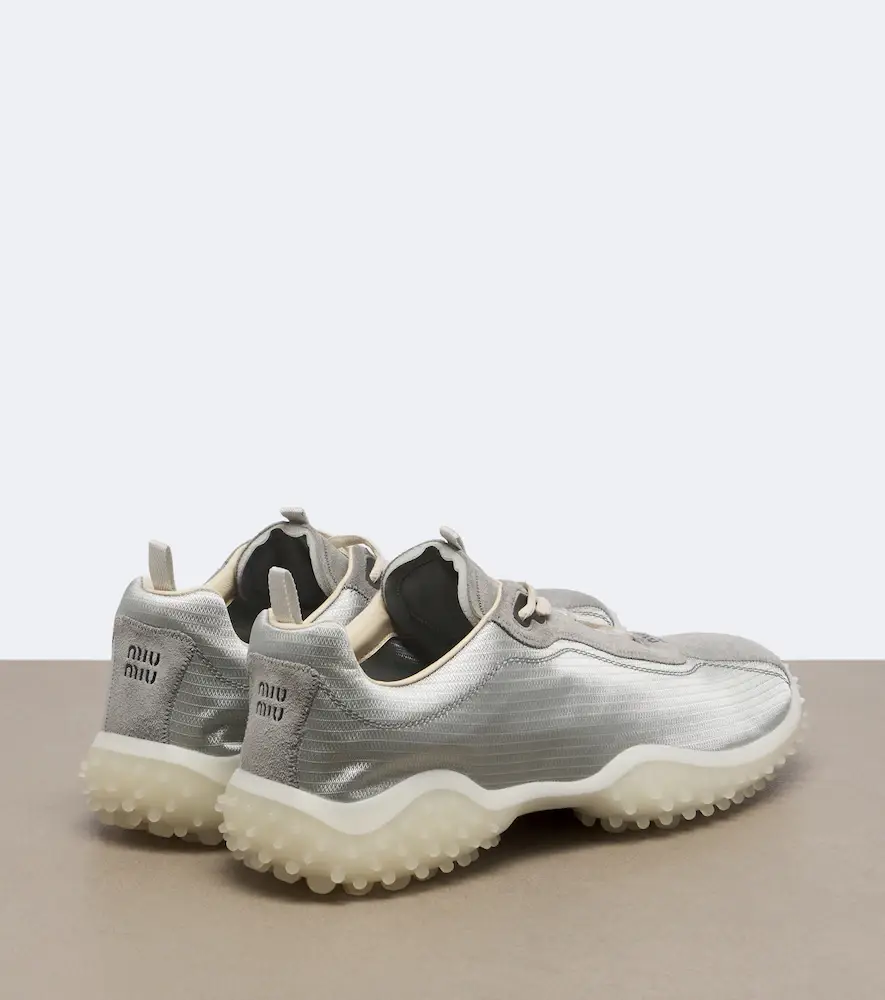 Miu Miu Bubble suede-trimmed sneakers | Thumbnail 4 Miu Miu Bubble suede-trimmed sneakers | Thumbnail 4
