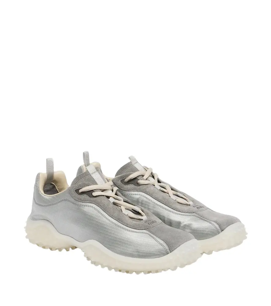 Miu Miu Bubble suede-trimmed sneakers | Image 1 Miu Miu Bubble suede-trimmed sneakers | Image 1