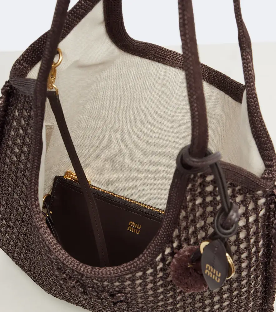Miu Miu Ivy crochet raffia-effect shopper | Thumbnail 3
