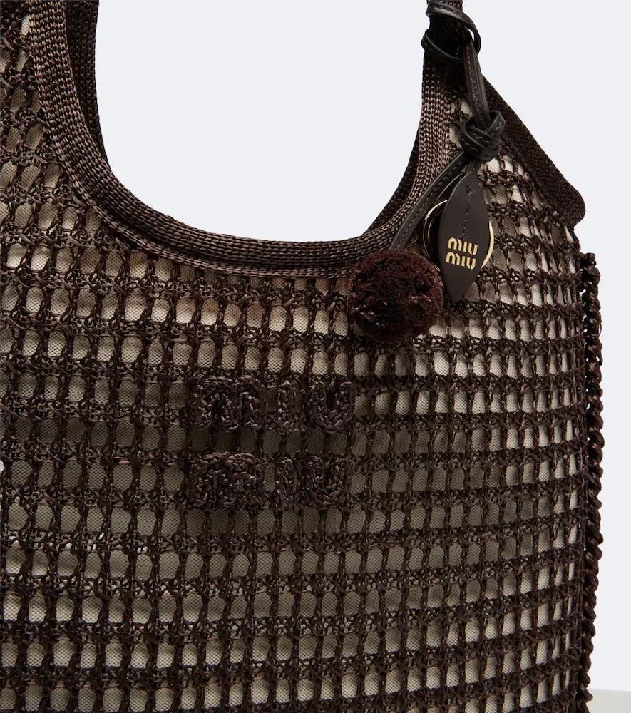 Miu Miu Ivy crochet raffia-effect shopper | Thumbnail 4