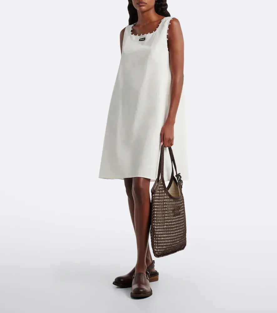 Miu Miu Ivy crochet raffia-effect shopper | Thumbnail 6