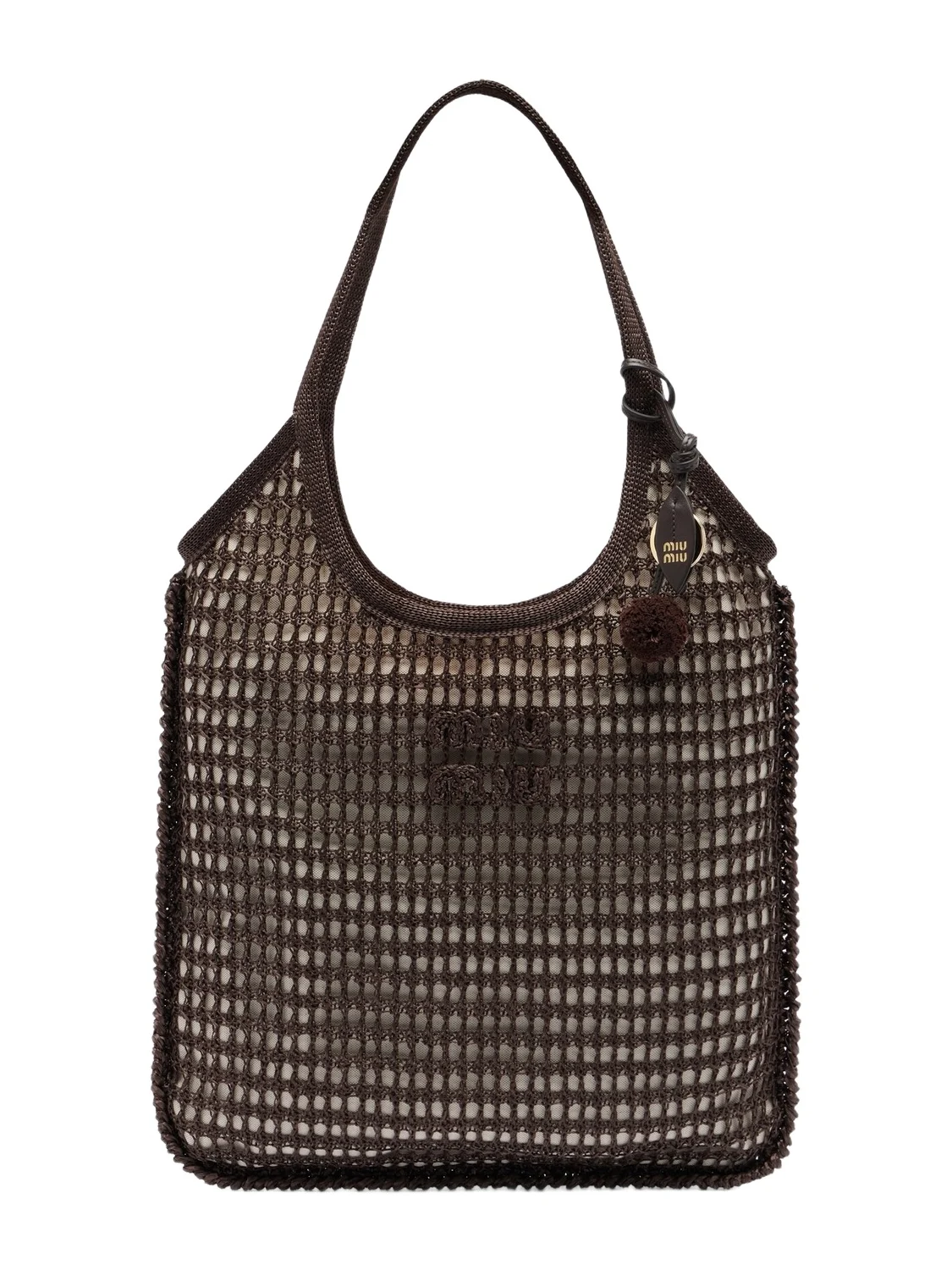 Miu Miu Ivy crochet raffia-effect shopper