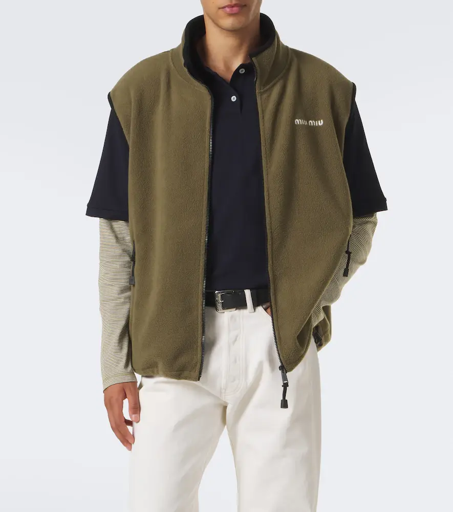 Miu Miu Fleece zip-up vest | Thumbnail 2 Miu Miu Fleece zip-up vest | Thumbnail 2