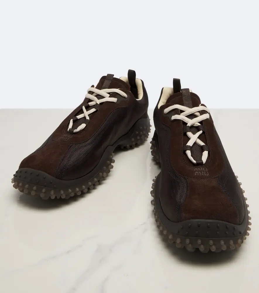 Miu Miu Bubble suede-trimmed sneakers | Thumbnail 3 Miu Miu Bubble suede-trimmed sneakers | Thumbnail 3