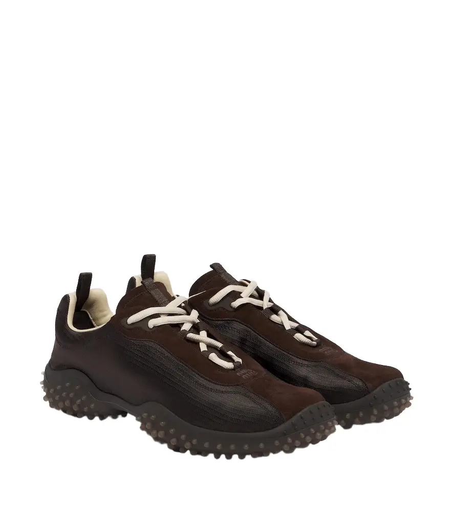 Miu Miu Bubble suede-trimmed sneakers | Image 1 Miu Miu Bubble suede-trimmed sneakers | Image 1