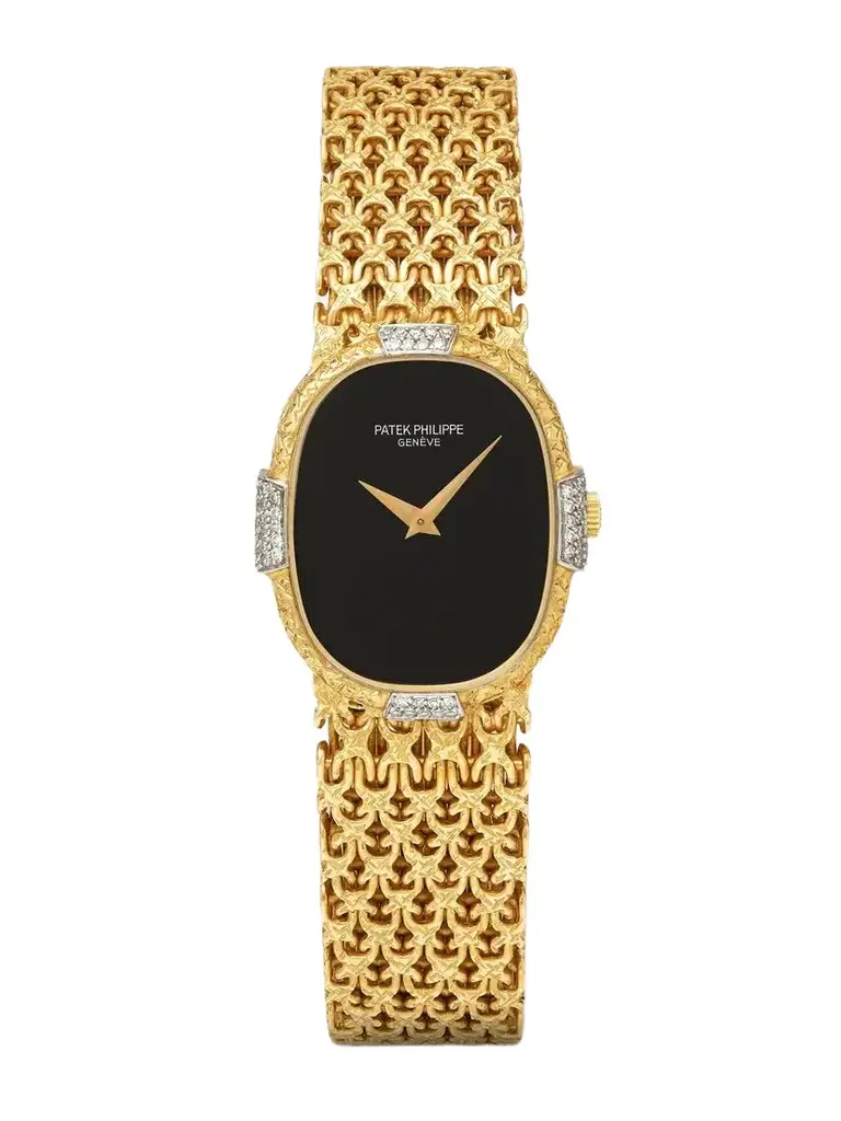 Stephanie Windsor + Patek Philippe Vintage 1980s Ellipse Hand-wound 18-karat Gold Diamond Watch, Ref. 4307/1 (6.75'' Wrist) | Image 1 Stephanie Windsor + Patek Philippe Vintage 1980s Ellipse Hand-wound 18-karat Gold Diamond Watch, Ref. 4307/1 (6.75'' Wrist) | Image 1