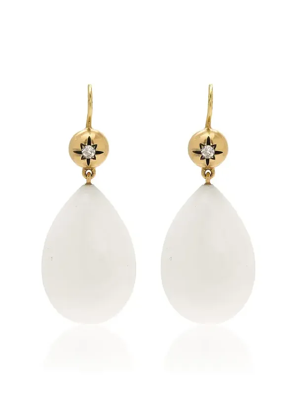 Twinkles 18k Yellow Gold Diamond and Opal Earrings