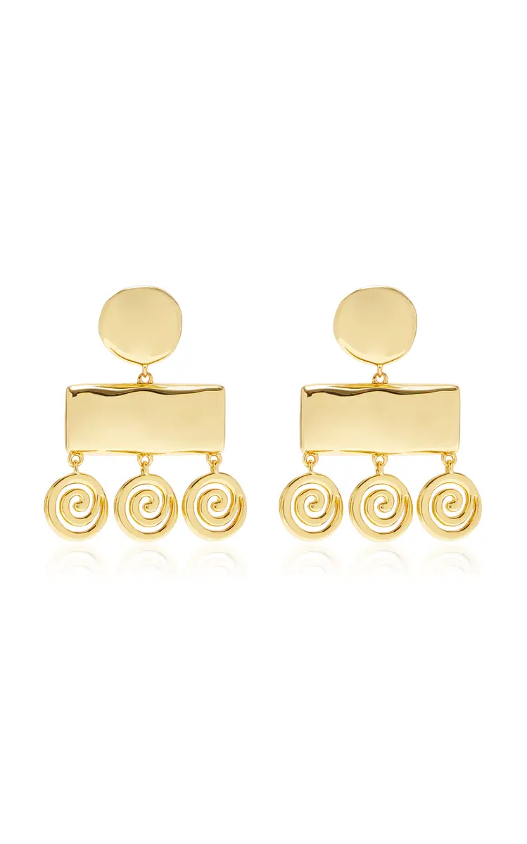 Koru Dangle Rhodium Vermeil Earrings Koru Dangle Rhodium Vermeil Earrings