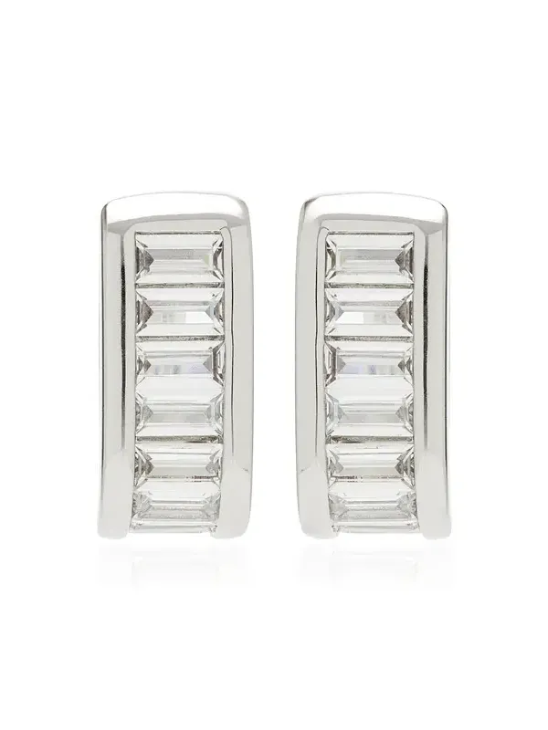 Crystal Baguette Huggie Earrings Crystal Baguette Huggie Earrings