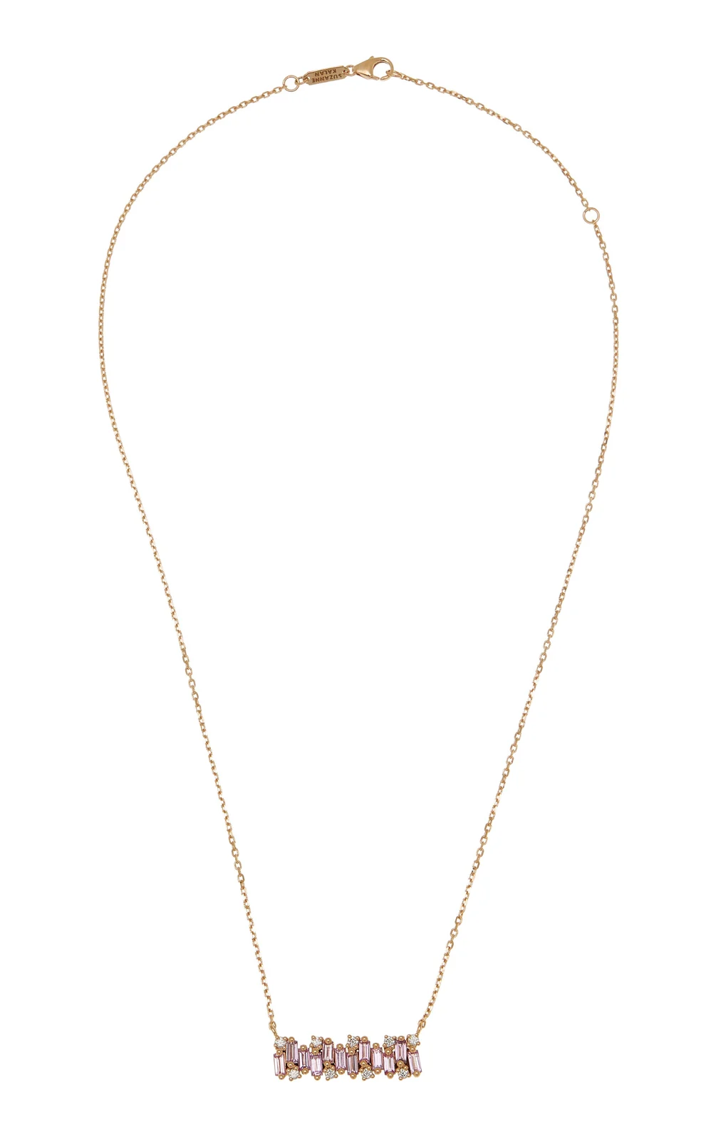 Shimmering 18K Rose Gold Diamond and Sapphire Necklace