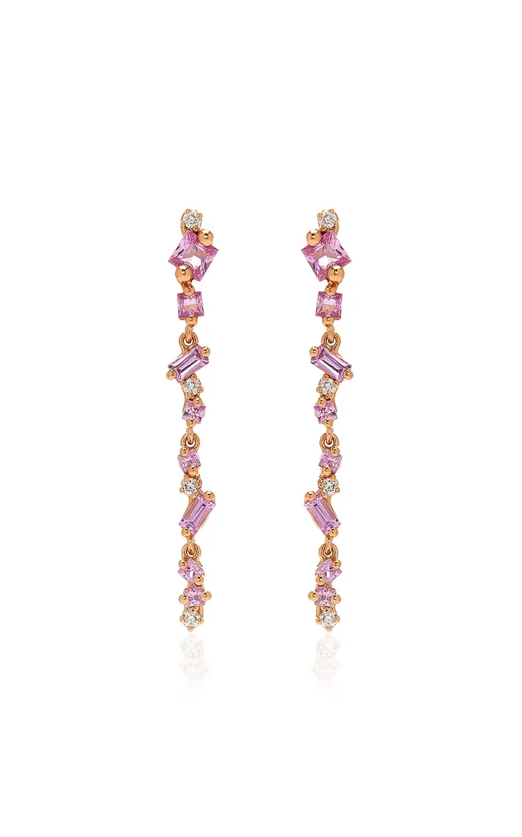 Suzanne Kalan La Fantaisie 18K Rose Gold Diamond and Sapphire Earrings