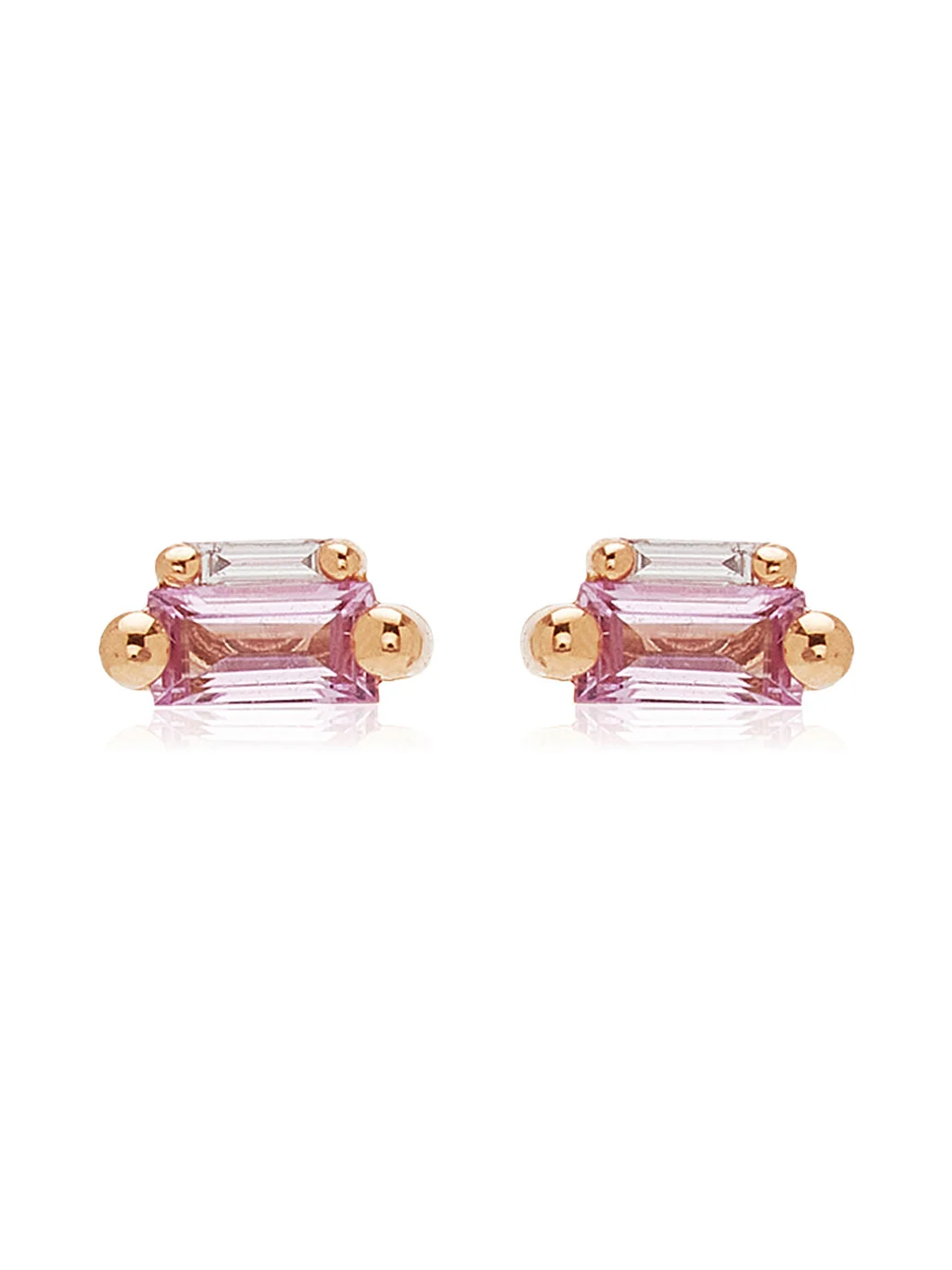 Bold 18K Rose Gold Sapphire Mini Stud Earrings Bold 18K Rose Gold Sapphire Mini Stud Earrings